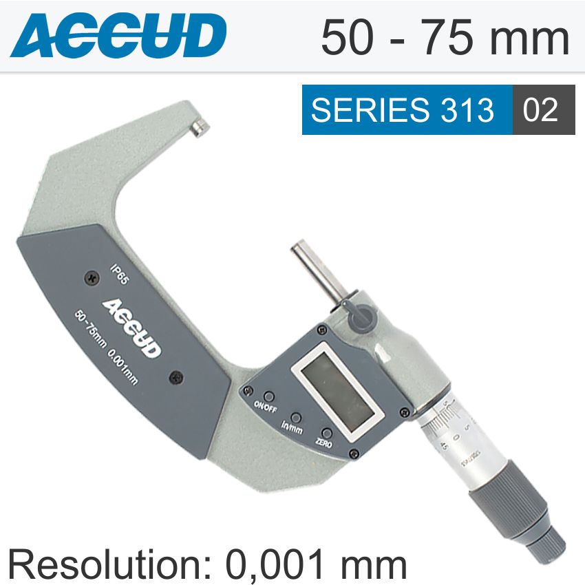 Accud Dig. Outside Micrometer 50-75Mm 0.004Mm Acc. Ip65 0.001Mm Res.