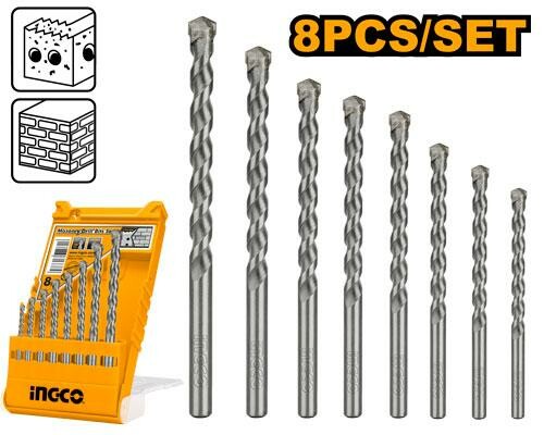 Ingco 8 Piece masonry drill bits set