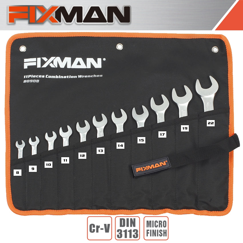 Fixman Fixman 11Pcs Combination Spanner Set 8-9-10-11-12-13-14-15-17-19-22