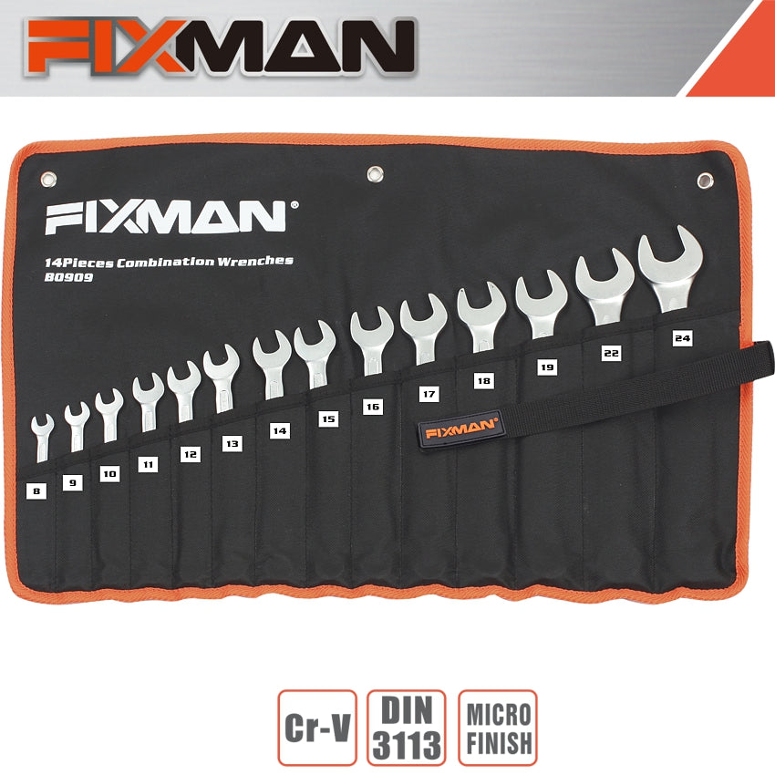 Fixman Fixman 14Pcs Combination Spanner Set 8Mm - 24Mm