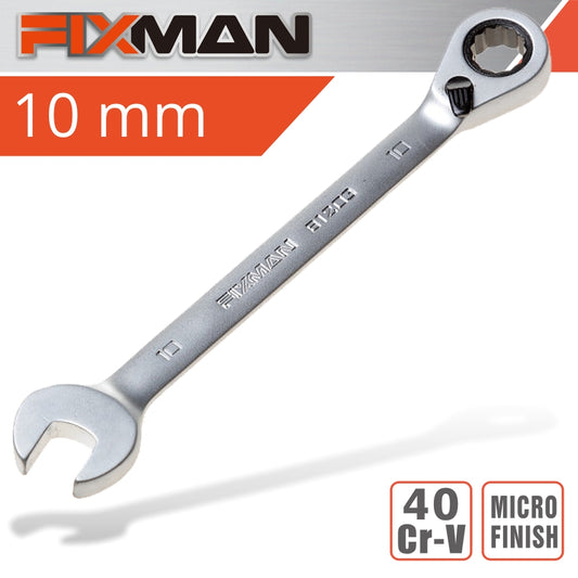 Fixman Fixman Reversible Combination Ratcheting Wrench 10Mm