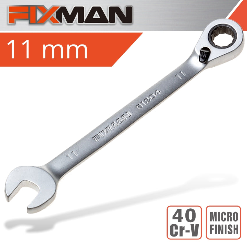 Fixman Fixman Reversible Combination Ratcheting Wrench 11Mm