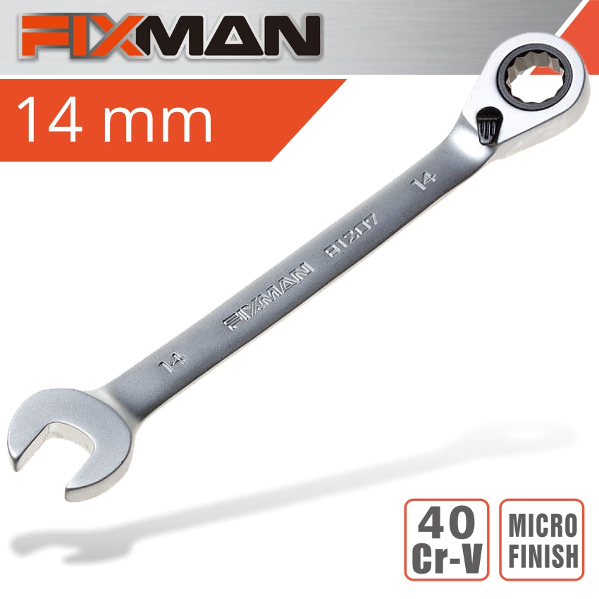 Fixman Fixman Reversible Combination Ratcheting Wrench 14Mm