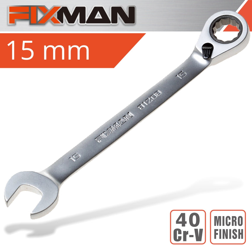 Fixman Fixman Reversible Combination Ratcheting Wrench 15Mm