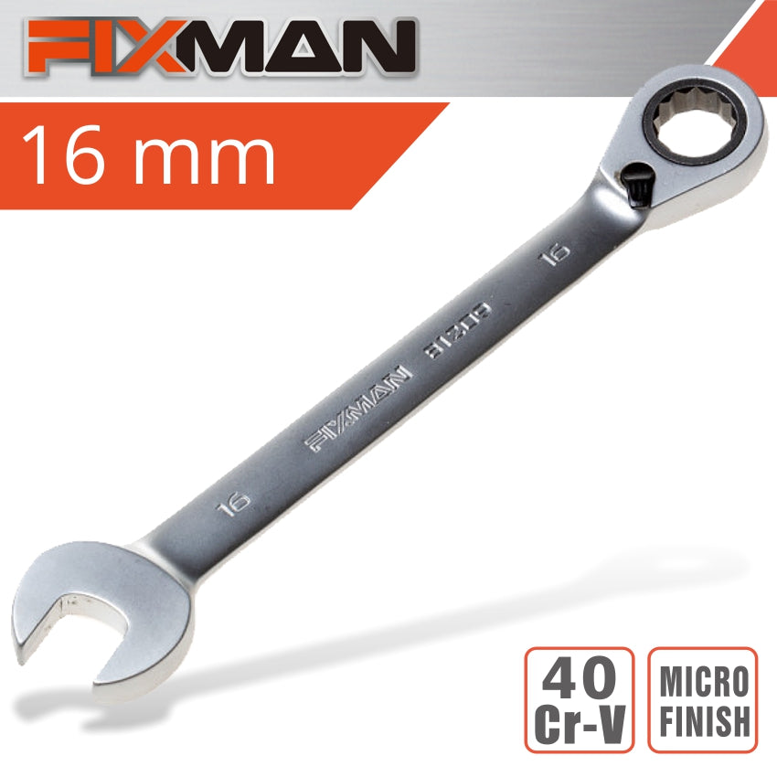 Fixman Fixman Reversible Combination Ratcheting Wrench 16Mm