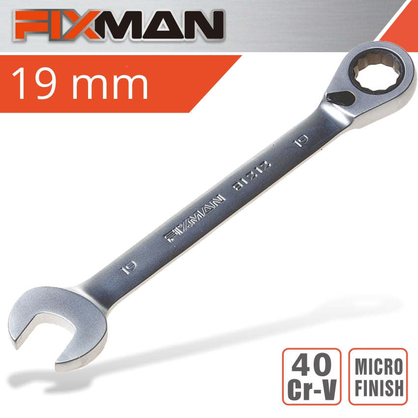 Fixman Fixman Reversible Combination Ratcheting Wrench 19Mm