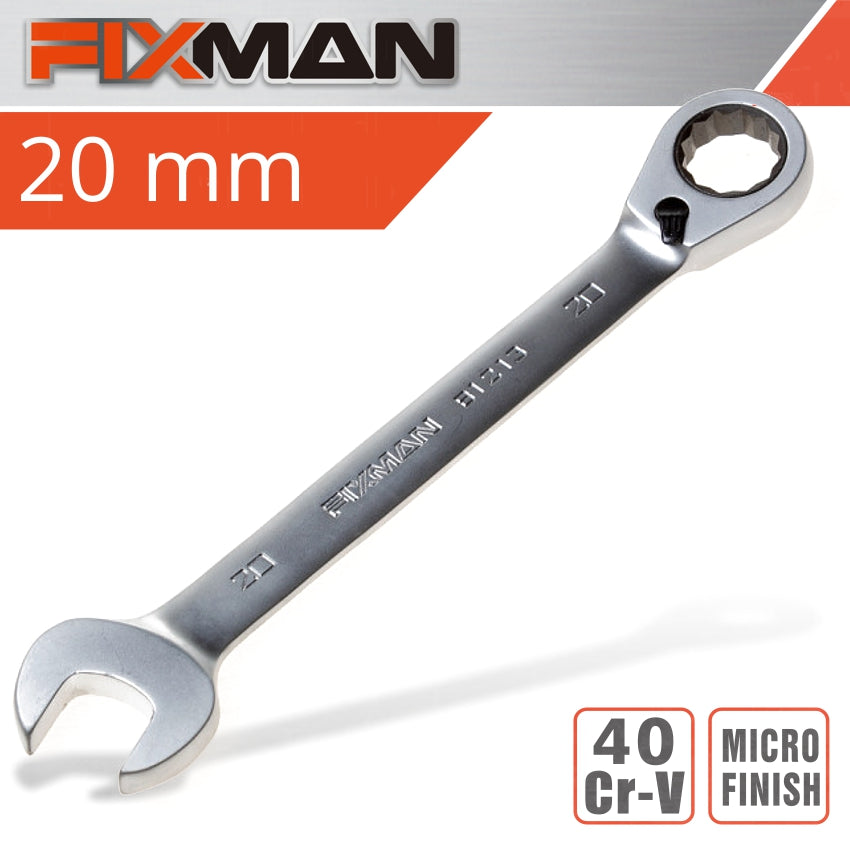 Fixman Fixman Reversible Combination Ratcheting Wrench 20Mm