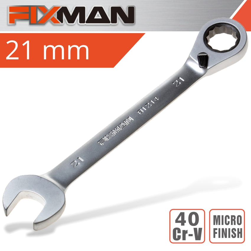 Fixman Fixman Reversible Combination Ratcheting Wrench 21Mm