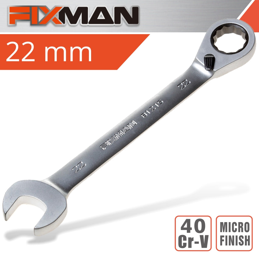 Fixman Fixman Reversible Combination Ratcheting Wrench 22Mm