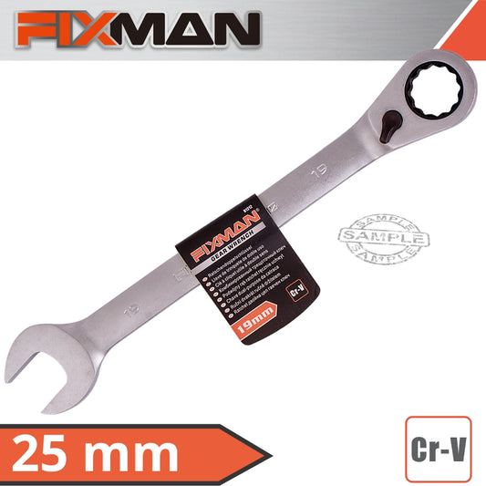 Fixman Fixman Reversible Combination Ratcheting Wrench 25Mm