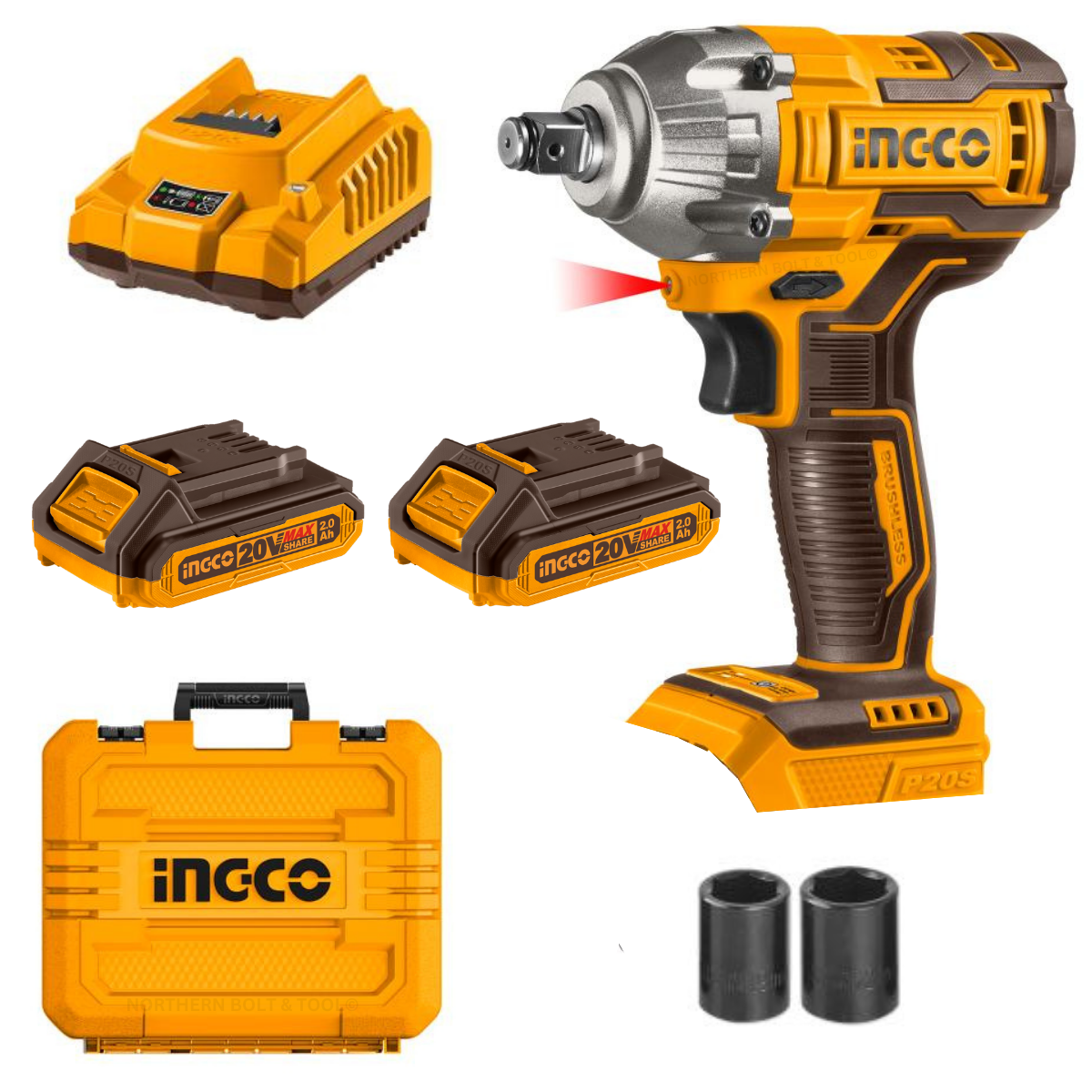 Ingco Cordless Impact Wrench 300Nm 20V CIWLI2038