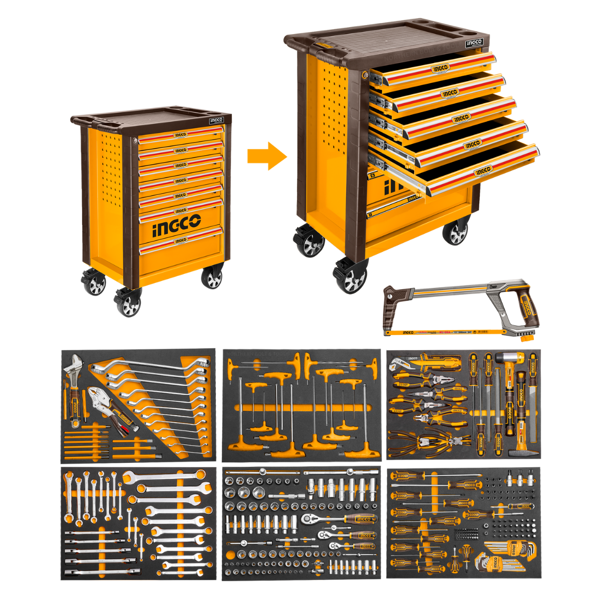 Ingco Tool Chest Set 328 pcs HTCS273281