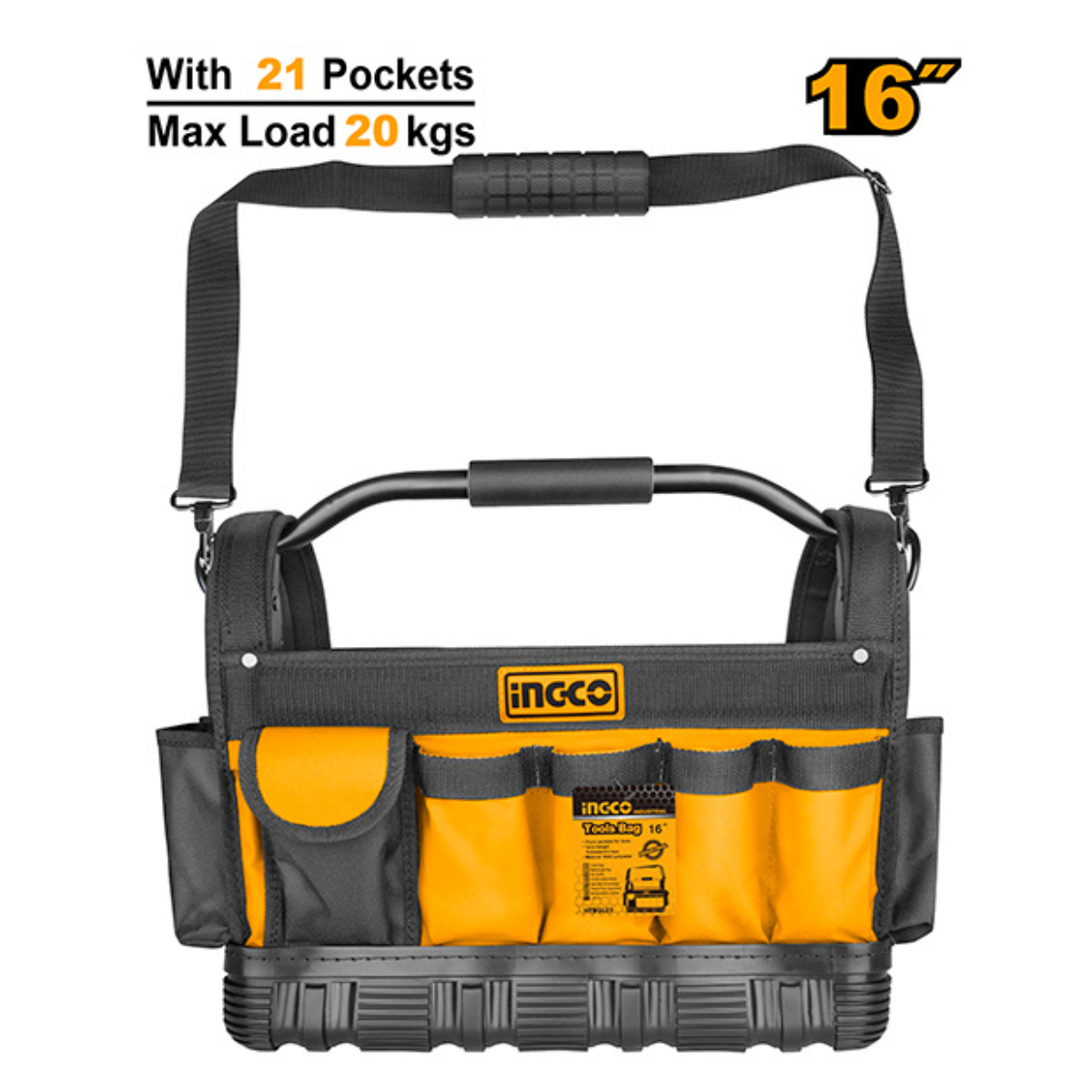 Ingco Tool Bag 16" with hard bottom HTBGL01