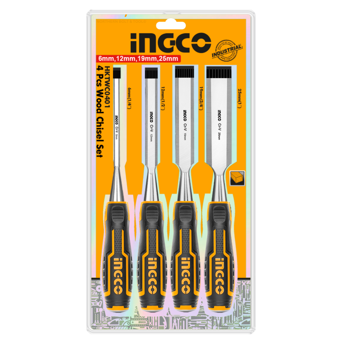 Ingco Wood Chisel Set Cr-V 140mm 4pc HKTWC0401