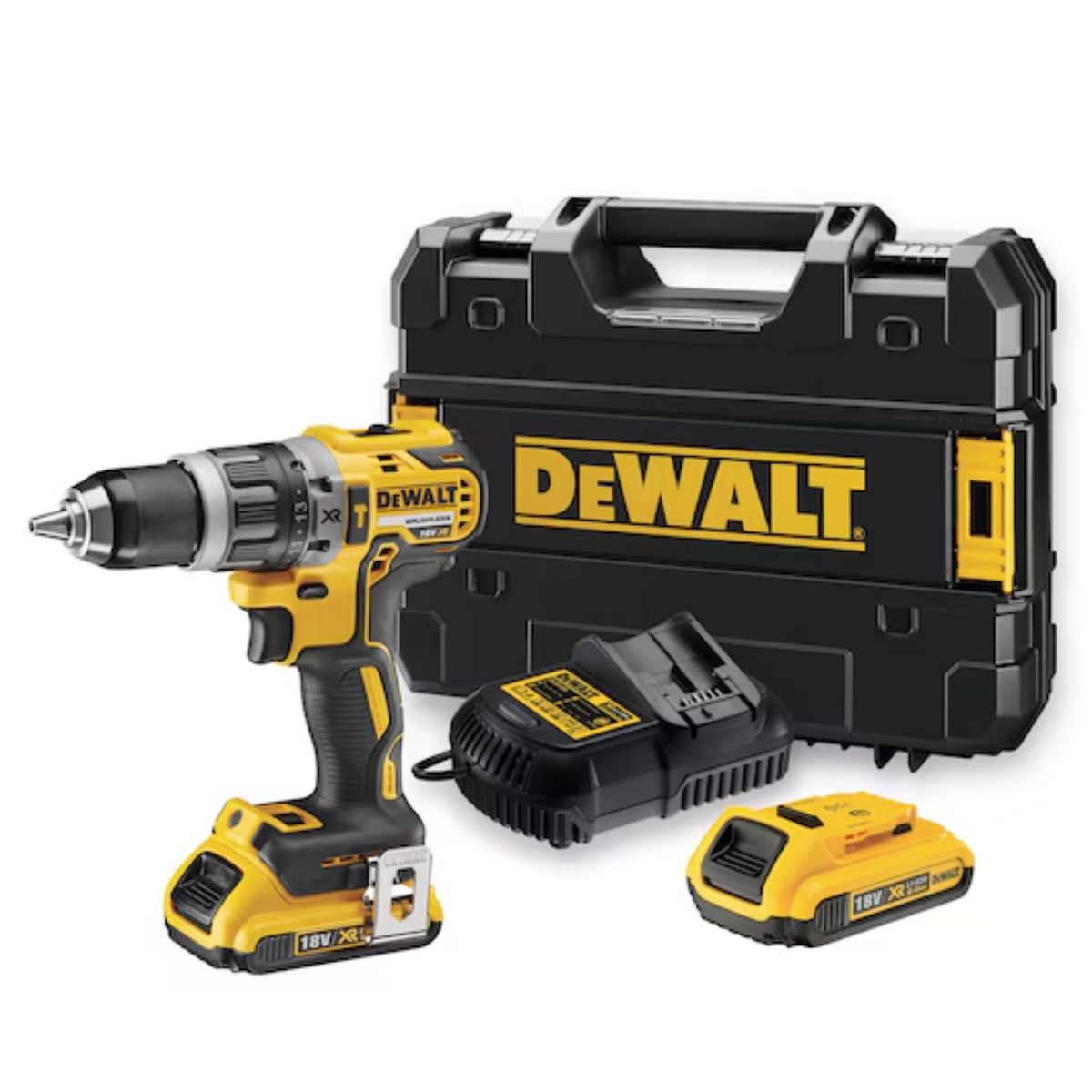 DeWalt Cordless Hammer Drill Driver 18V XR Brushless kit with 2x 2Ah Batteries DCD796D2