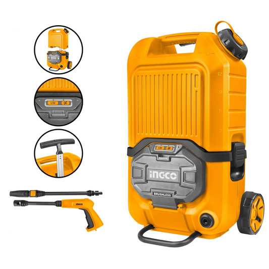 Ingco Cordless Pressure Washer 40V Li-Ion P20S (Needs 2 Batteries To Operate)