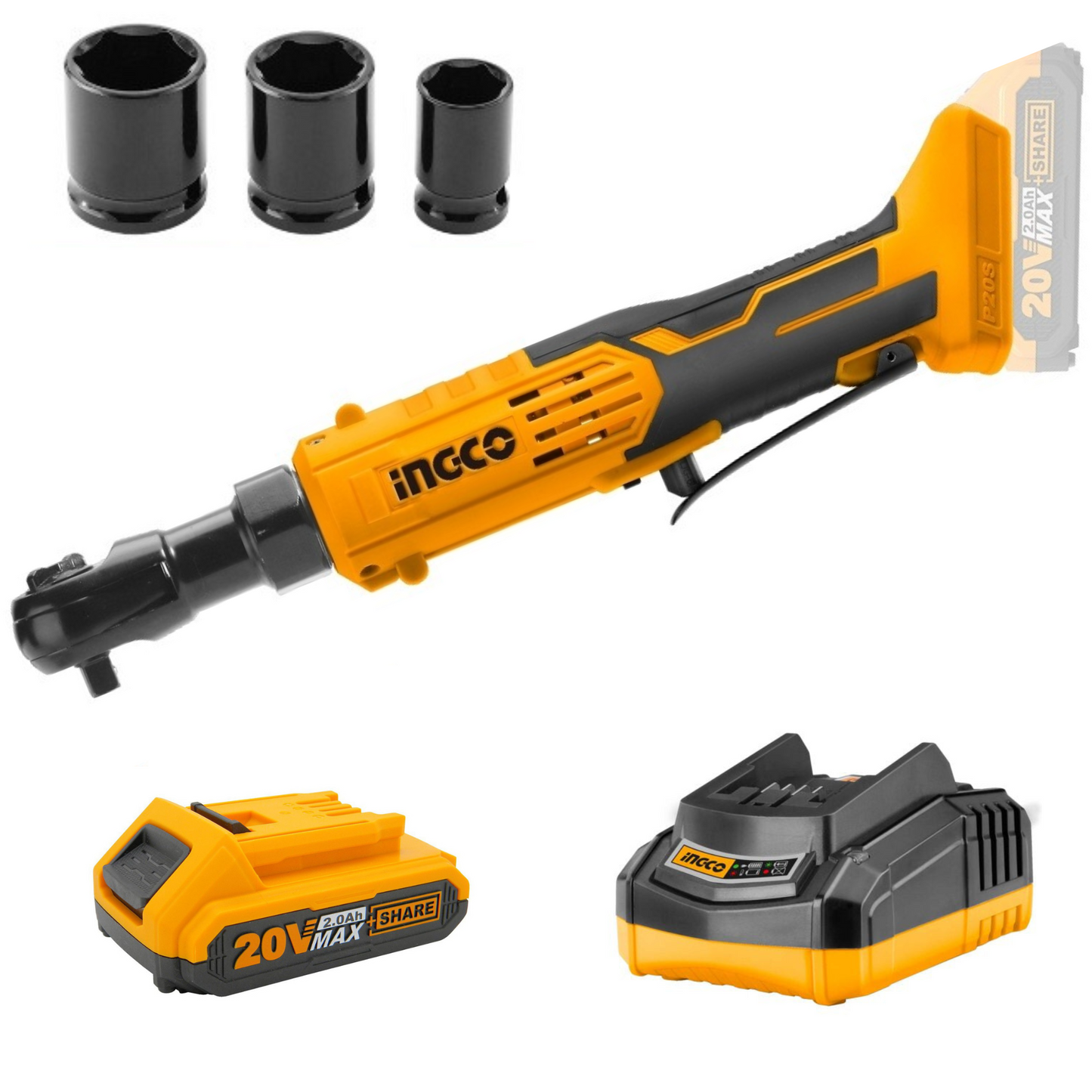 Special - Ingco Cordless Ratchet 3/8" Dr 20V Li-Ion P20S Kit