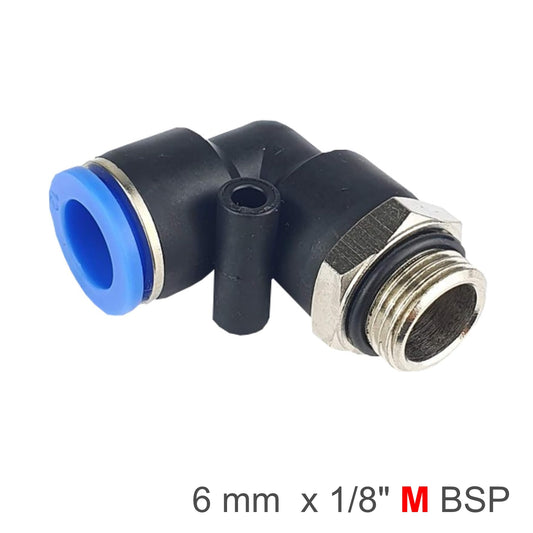 Aircraft Elbow W/O-Ring 6Mm-1/8 M Pu Hose Fitting