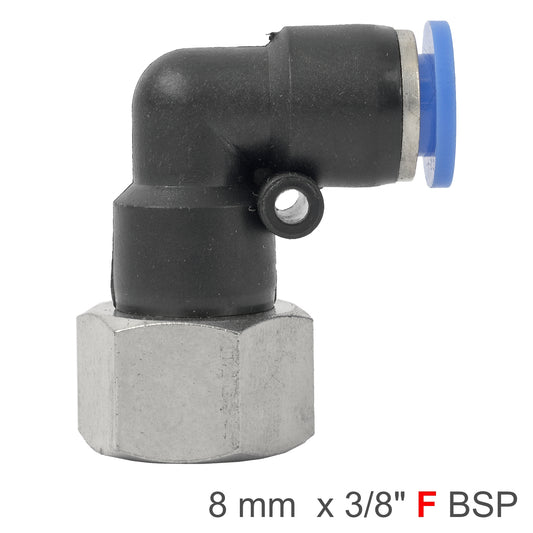 Aircraft Pu Hose Fitting Elbow 8Mm-3/8 F