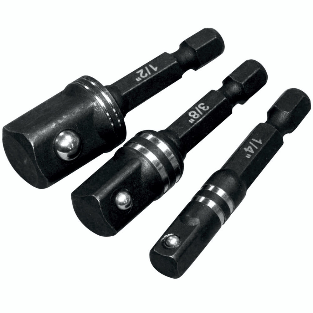 Tork Craft Impact Socket Adaptor 3Pc Set 1/4' 3/8' 1/2'