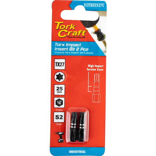 Tork Craft Torx Tx 27 Impact Insert Bit 25Mm 2Pc Carded