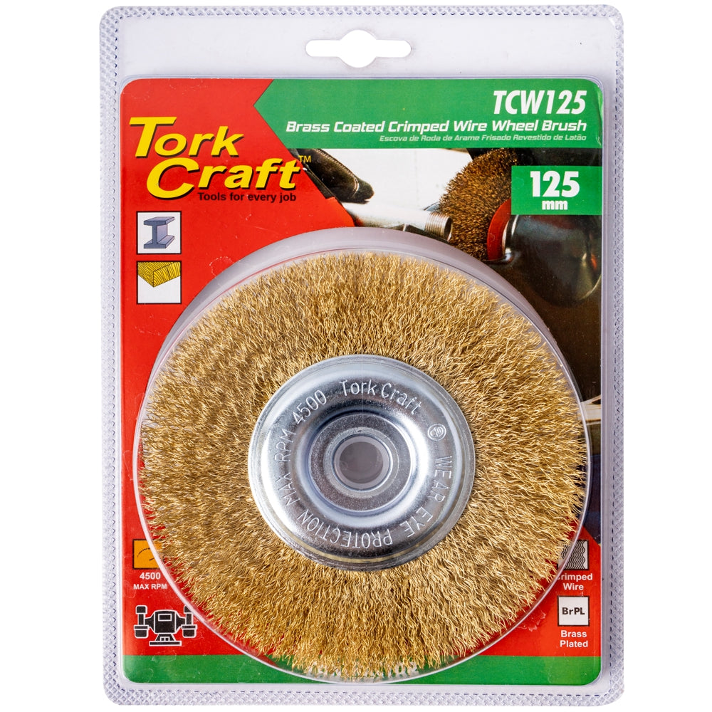 Tork Craft Wire Wheel Brush 125Mm X 14Mm X 16Mm Arbor With 1/2' Bush ...