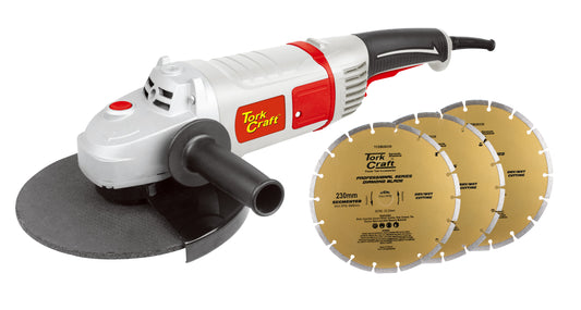 Tork Craft Angle Grinder Tcag0230 C/W Diamond Blade Seg Tcdb20230-3P