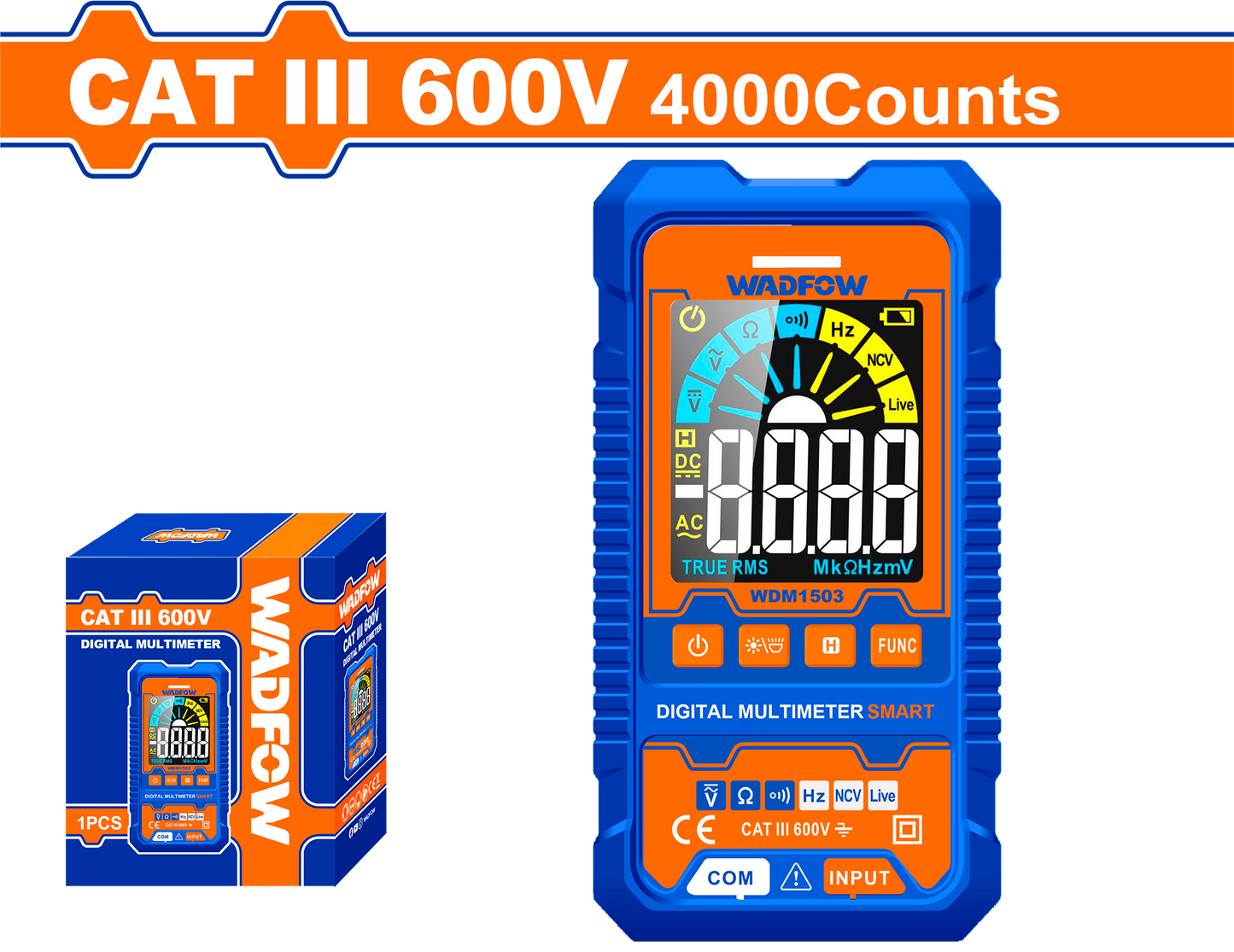 Wadfow Digital multimeter 4000 counts WDM1503