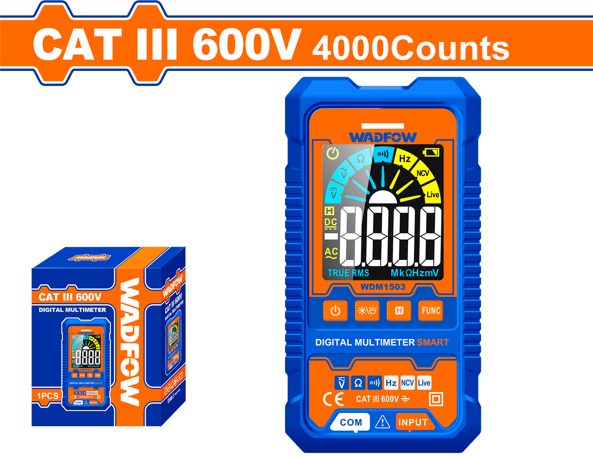 Wadfow Digital multimeter 4000 counts WDM1503