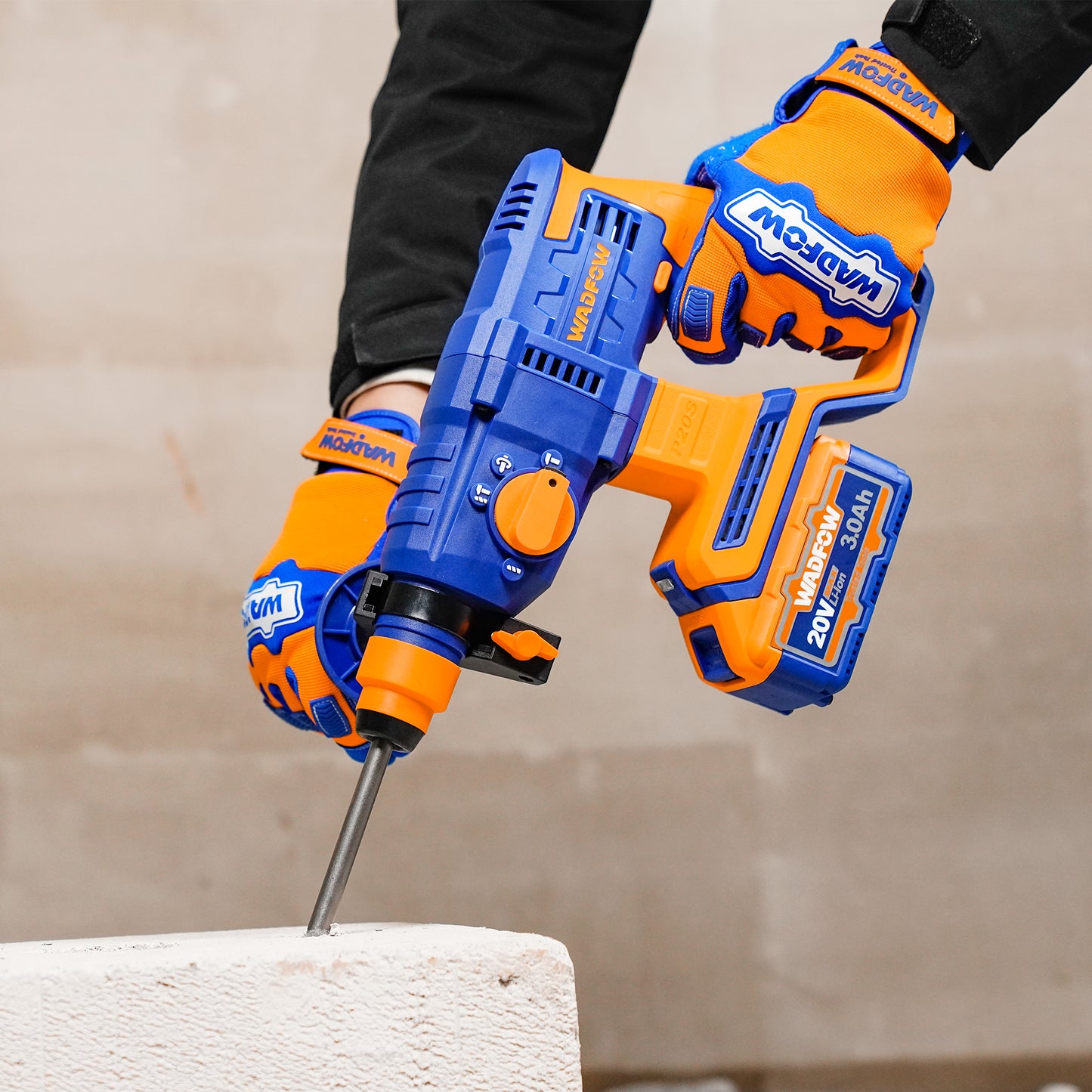 Wadfow Cordless Rotary Hammer Drill Brushless 20V