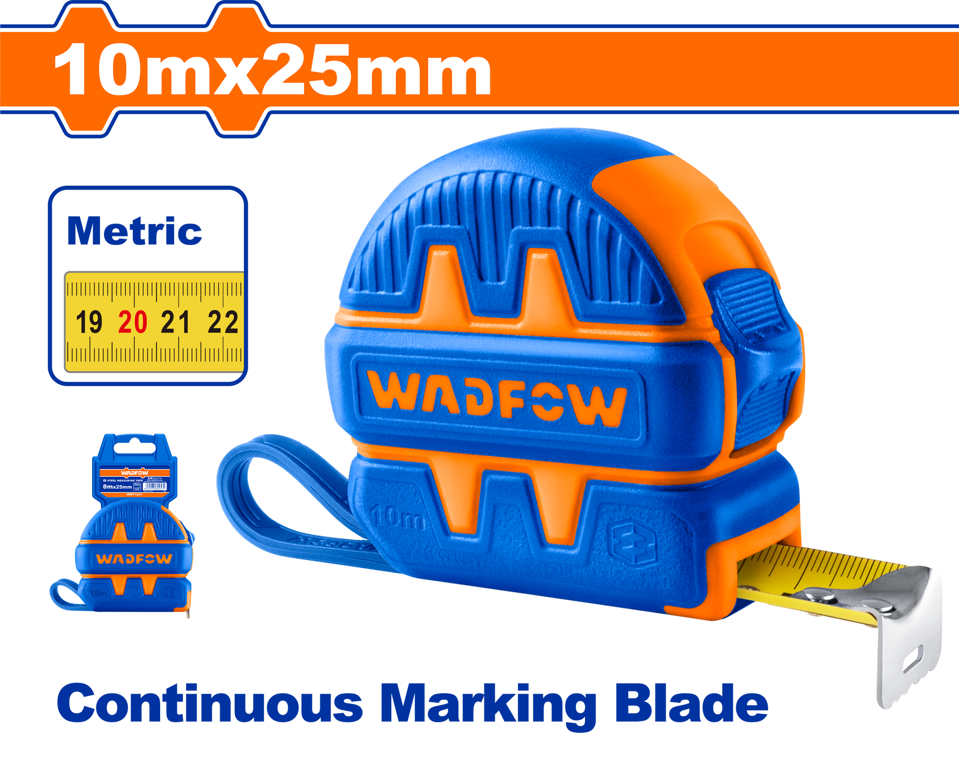 Wadfow Steel measuring tape 10m WMT1251