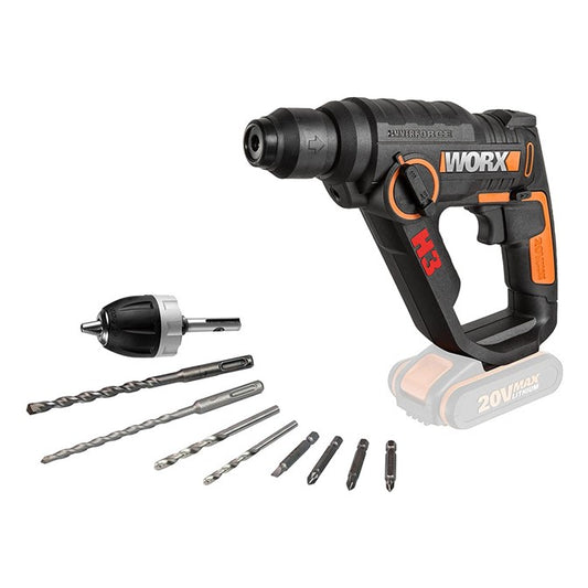 WORX H3 Compact Rotary Hammer Cordless 3-In-1 SDS 1.2J 20V | Tool Only