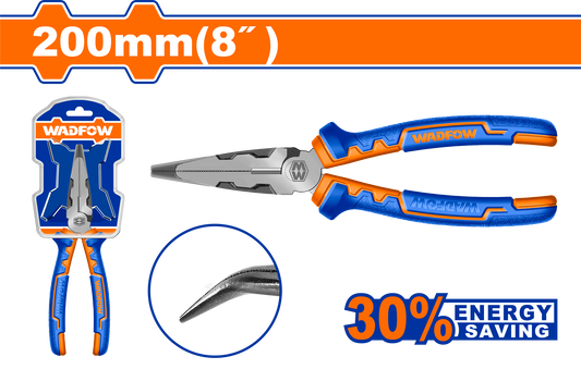 Wadfow High leverage bent nose pliers 200mm WPL4718