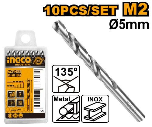 Ingco M2 HSS Drill Bit 10 Pcs