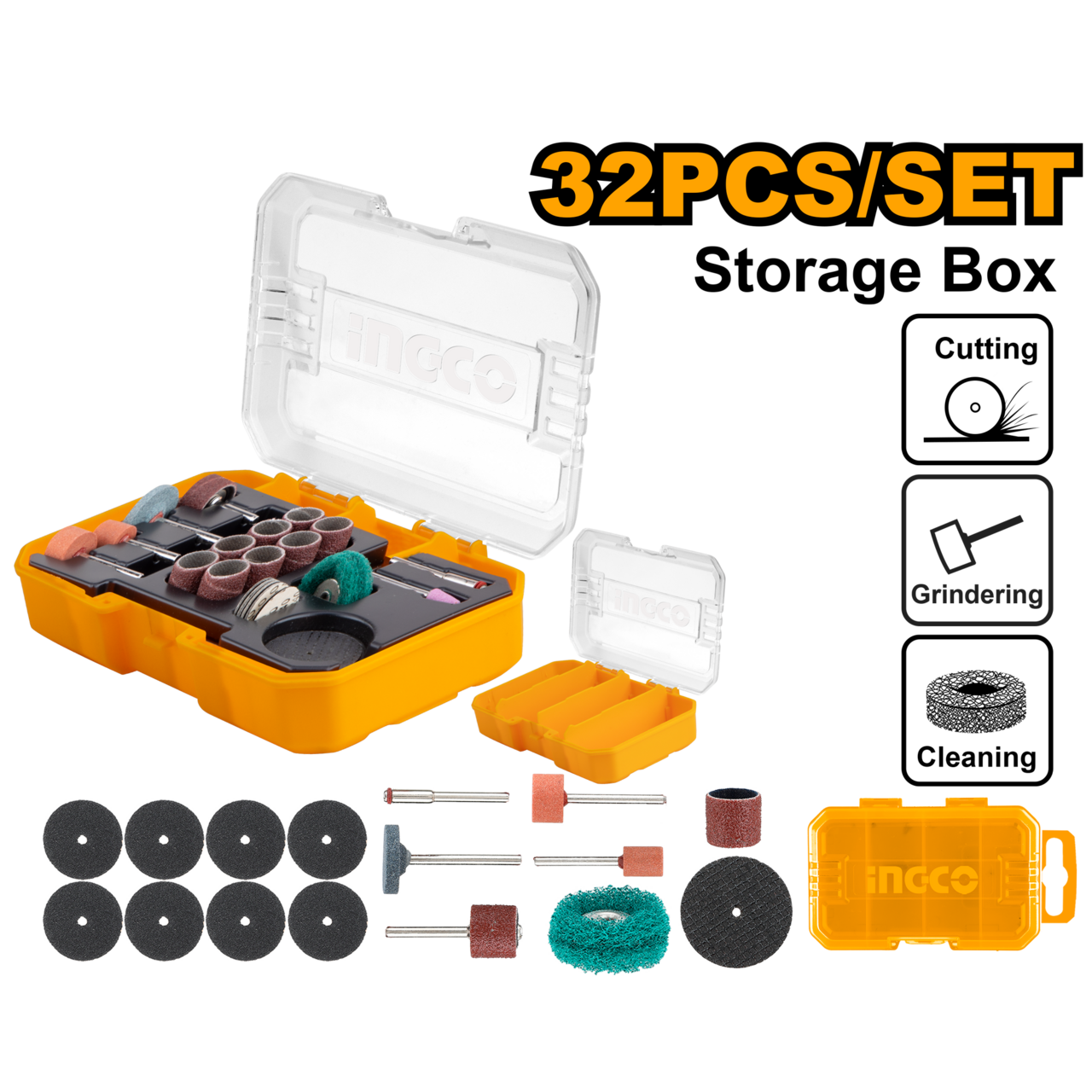 Ingco Sanding and grinding set for mini drill 32Pcs