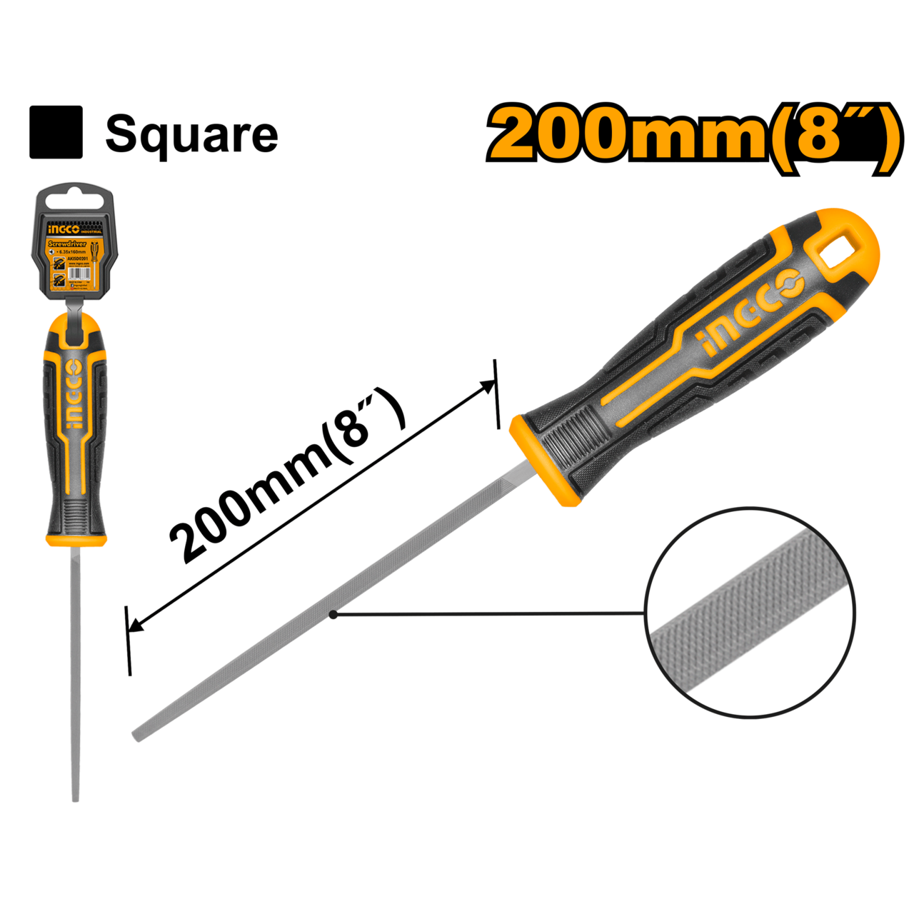 Ingco Square Steel File 200mm