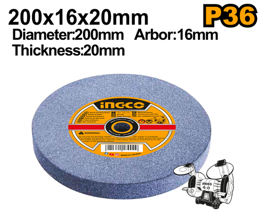 Ingco Bench Grinding Wheel 200mm P36