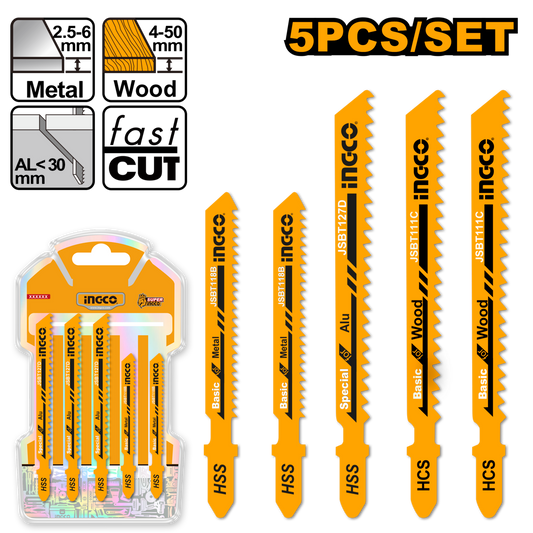 Ingco Jig saw blade for metal 5Pcs