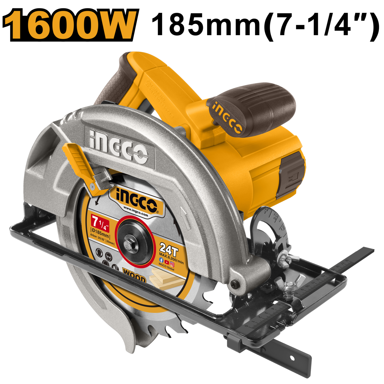 Ingco Circular Saw 1600w 185mm Blade