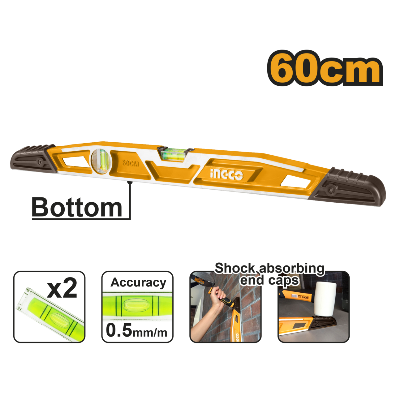 Ingco Heavy Duty Mason's Level 60cm