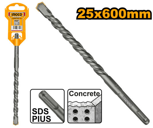 Ingco SDS Plus Hammer Drill Bit 25mm X 600mm