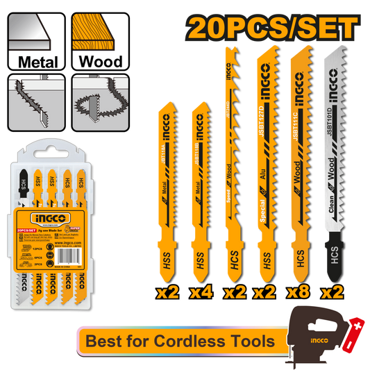 Ingco Jig saw blade set 20Pcs