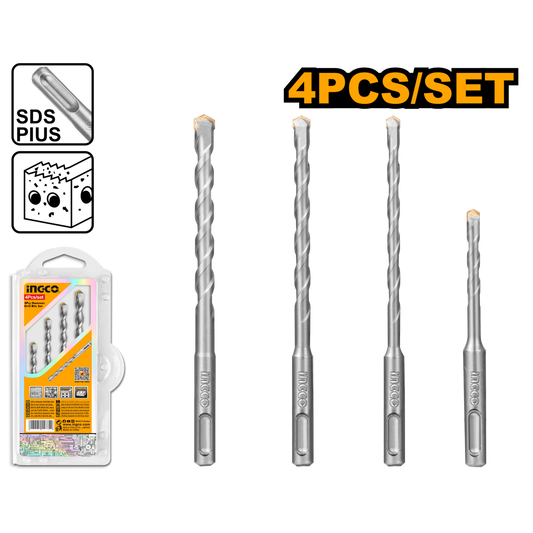 Ingco Hammer Drill Bit Set 4Pcs