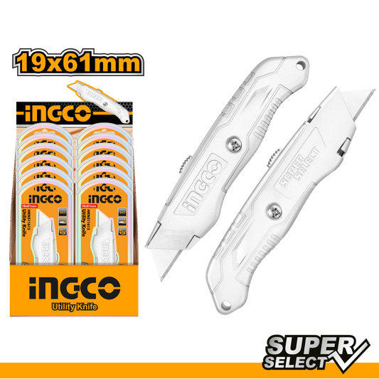 Ingco Retractable Utility Knife 19mm X 61mm