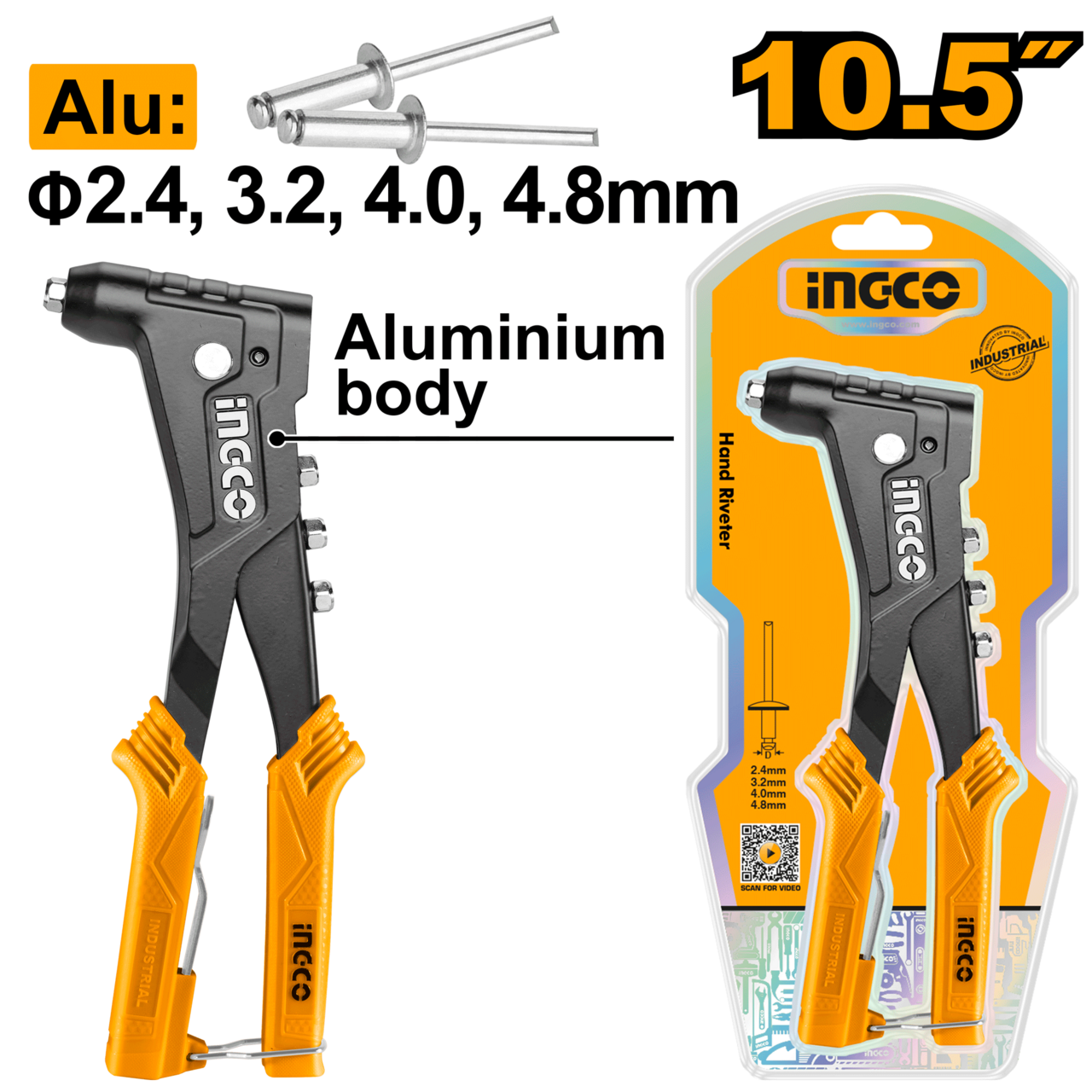 Ingco Hand Riveter 2.4mm - 4.8mm