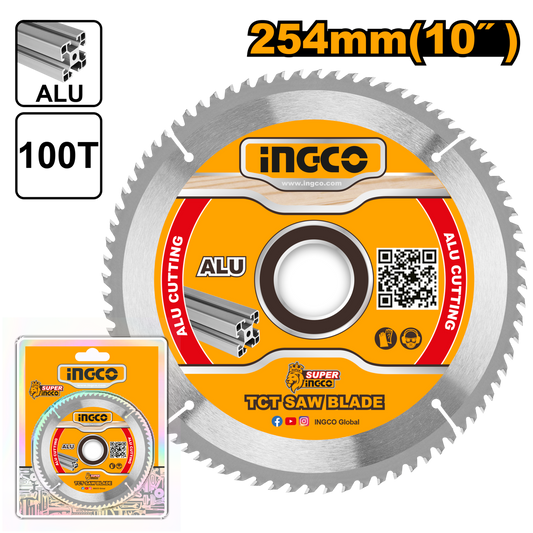 Ingco TCT saw blade for aluminum 254mm 100T Aluminum