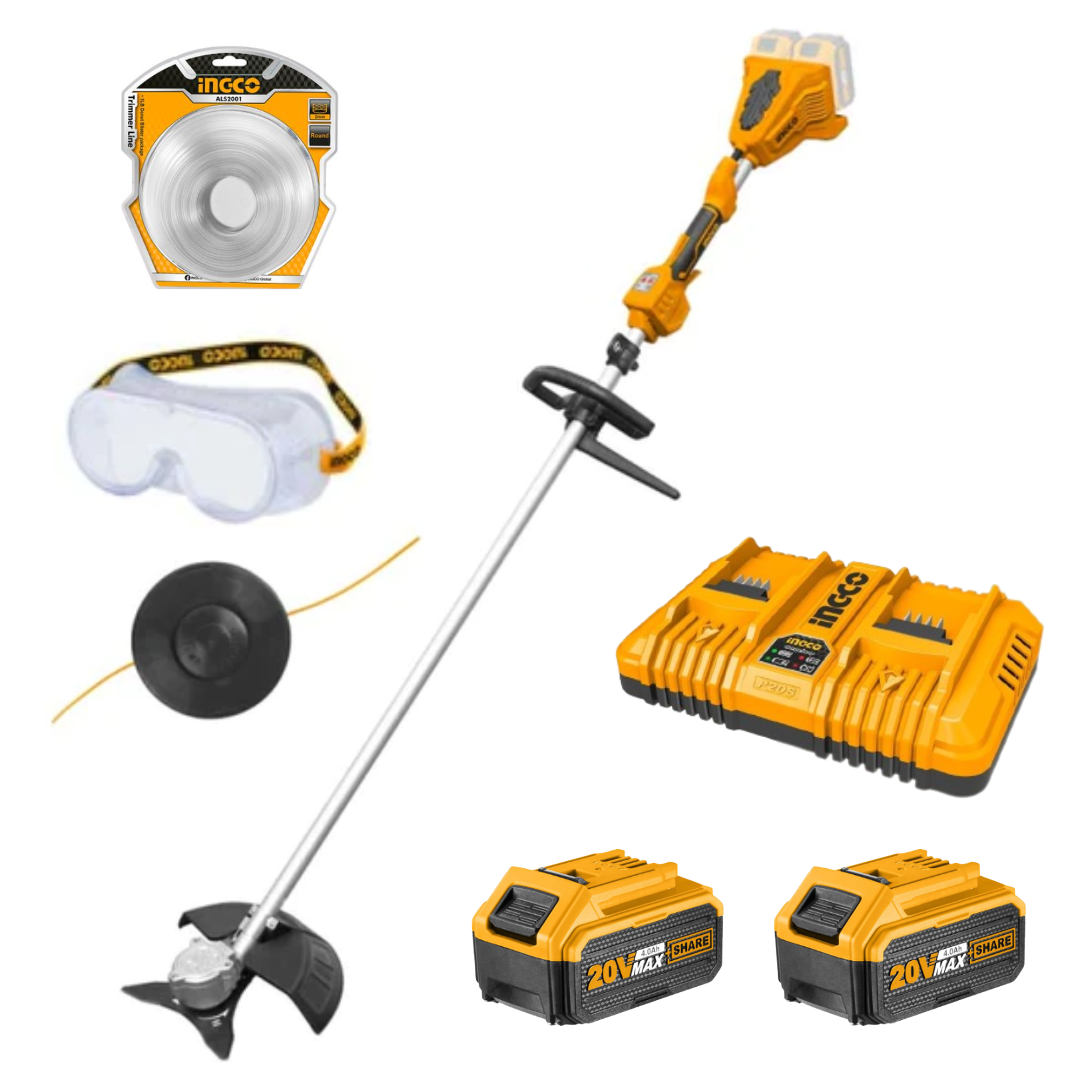 Ingco Cordless Brush Cutter & Trimmer 40V LI-ION Kit SCTLI200285