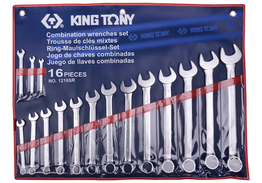 King Tony Combination Spanner Set 1/4"-1.1/4" 16 Pieces freeshipping - Africa Tool Distributors