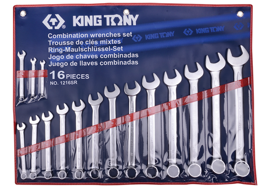 King Tony Combination Spanner Set 1/4"-1.1/4" 16 Pieces freeshipping - Africa Tool Distributors