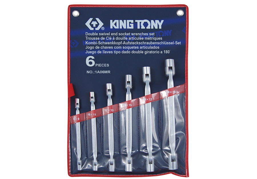 Spanner Set 6Pc Double Siwivel Socket 8-19Mm - King Tony freeshipping - Africa Tool Distributors